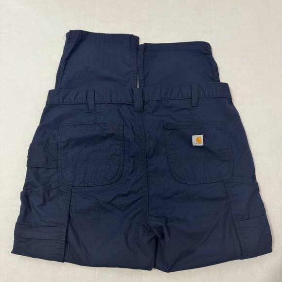 Carhartt NWOT Sz 16W Short Navy Women Rugged Flex Canvas Work Pants - Picture 9 of 16